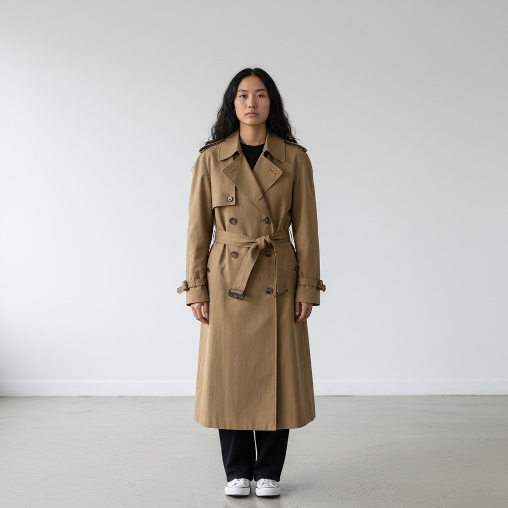 Dior Christian Dior Tan Khaki Vintage Cotton Wool Blend Trench Coat 40R Unisex